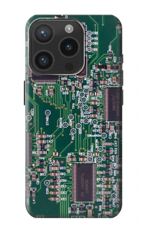W3519 Electronics Circuit Board Graphic Case Cover Custodia e Flip Case per iPhone 15 Pro