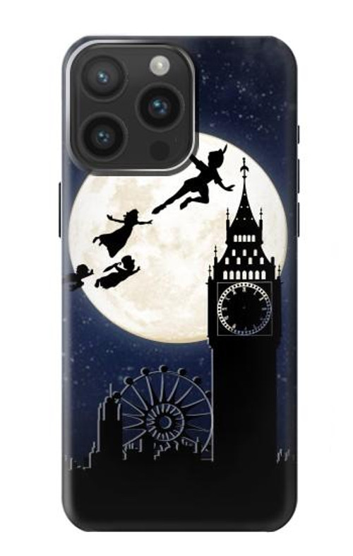 W3249 Peter Pan Fly Full Moon Night Case Cover Custodia e Flip Case per iPhone 15 Pro Max