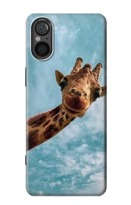 W3680 Cute Smile Giraffe Case Cover Custodia e Flip Case per Sony Xperia 5 V