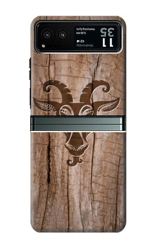 W2183 Goat Wood Graphic Printed Case Cover Custodia e Flip Case per Motorola Razr 40