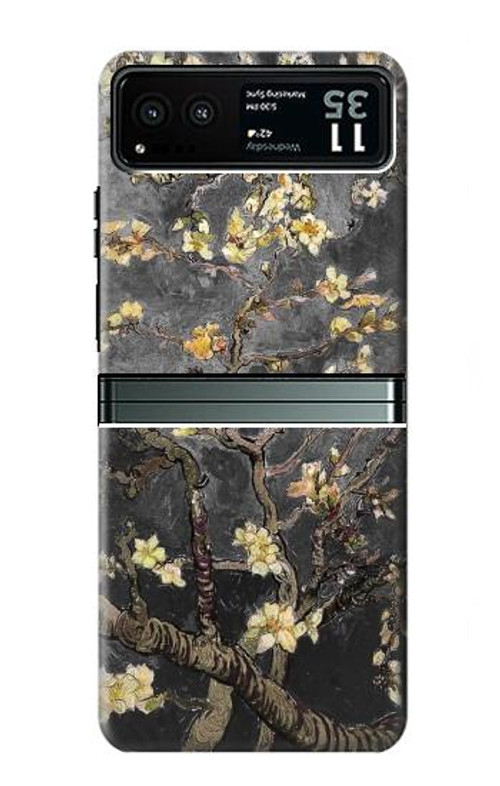W2664 Black Blossoming Almond Tree Van Gogh Case Cover Custodia e Flip Case per Motorola Razr 40