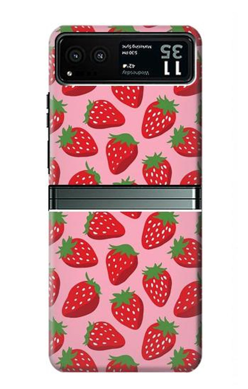 W3719 Strawberry Pattern Case Cover Custodia e Flip Case per Motorola Razr 40