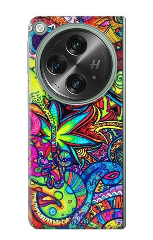 W3255 Colorful Art Pattern Case Cover Custodia e Flip Case per OnePlus OPEN