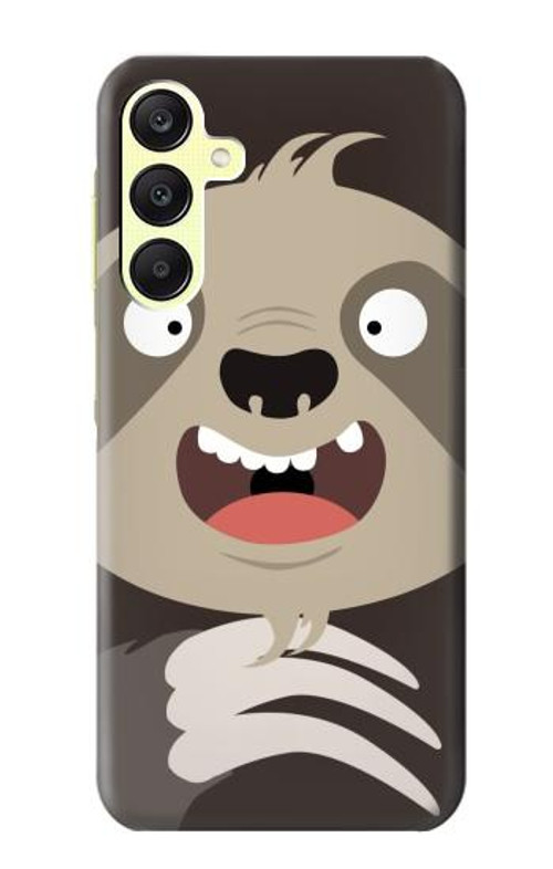 W3855 Sloth Face Cartoon Case Cover Custodia e Flip Case per Samsung Galaxy A25 5G