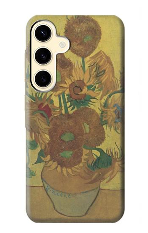 W0214 Van Gogh Vase Fifteen Sunflowers Case Cover Custodia e Flip Case per Samsung Galaxy S24
