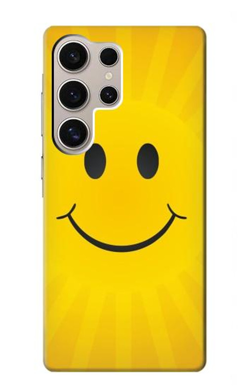 W1146 Yellow Sun Smile Case Cover Custodia e Flip Case per Samsung Galaxy S24 Ultra