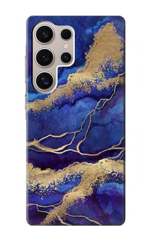 W3906 Navy Blue Purple Marble Case Cover Custodia e Flip Case per Samsung Galaxy S24 Ultra