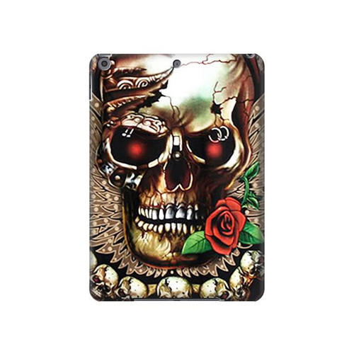 W0753 Skull Wing Rose Punk Tablet Case Cover Custodia per iPad 10.2 (2021,2020,2019), iPad 9 8 7