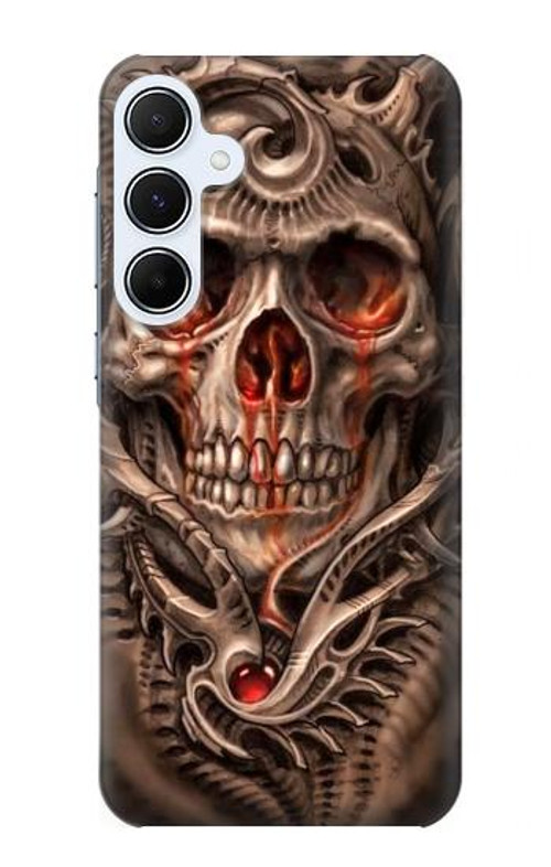 W1675 Skull Blood Tattoo Case Cover Custodia e Flip Case per Samsung Galaxy A55 5G