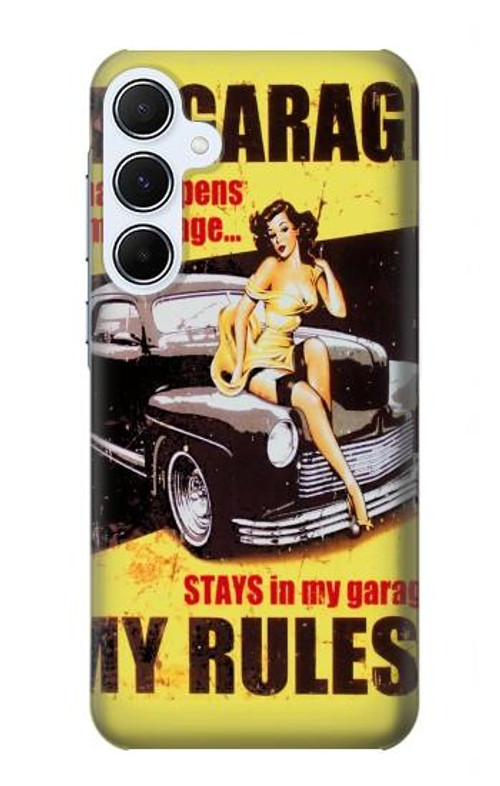 W3198 My Garage Pinup Girl Case Cover Custodia e Flip Case per Samsung Galaxy A55 5G