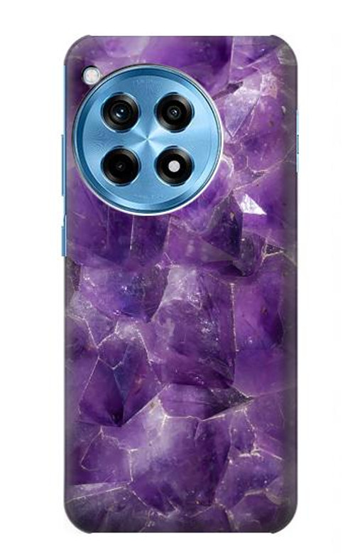 W3713 Purple Quartz Amethyst Graphic Printed Case Cover Custodia e Flip Case per OnePlus 12R