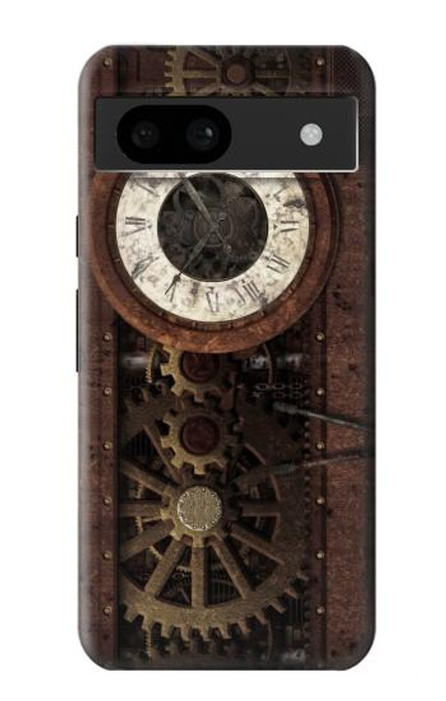 W3221 Steampunk Clock Gears Case Cover Custodia e Flip Case per Google Pixel 8a