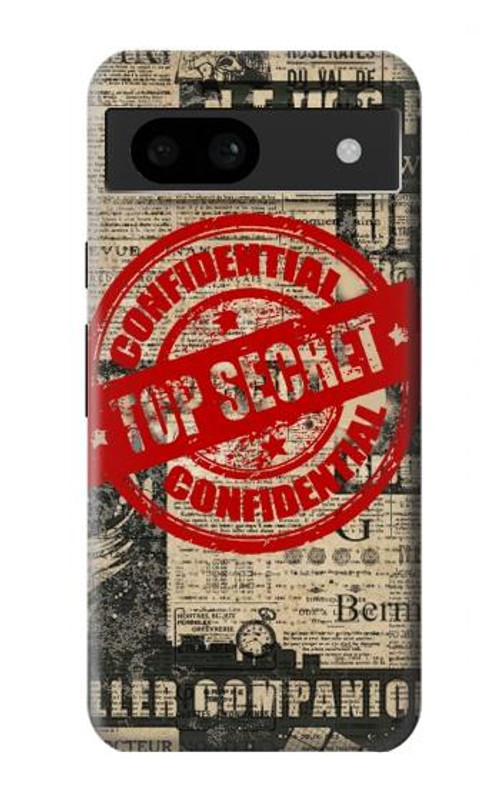 W3937 Text Top Secret Art Vintage Case Cover Custodia e Flip Case per Google Pixel 8a