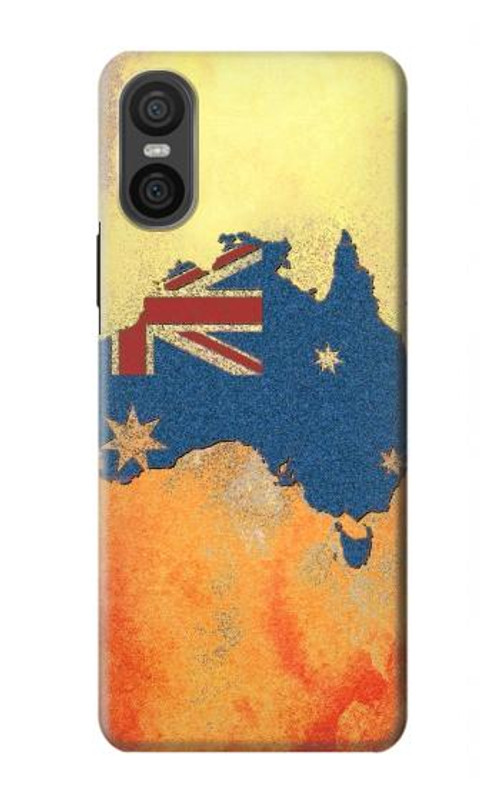 W2494 Australia Flag Map Rock Texture Case Cover Custodia e Flip Case per Sony Xperia 10 VI