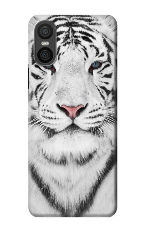 W2553 White Tiger Case Cover Custodia e Flip Case per Sony Xperia 10 VI