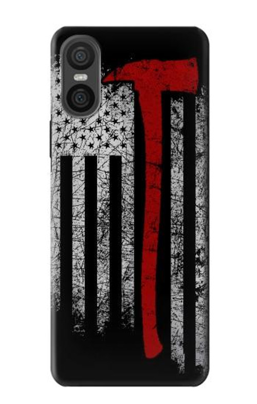 W3958 Firefighter Axe Flag Case Cover Custodia e Flip Case per Sony Xperia 10 VI
