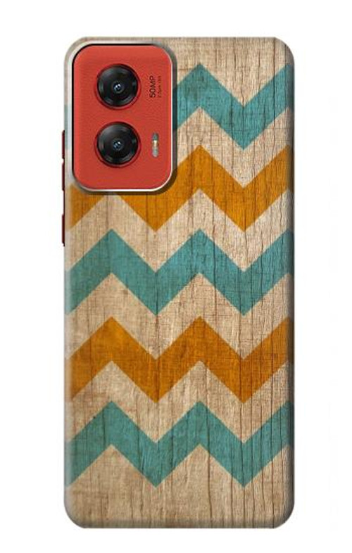 W3033 Vintage Wood Chevron Graphic Printed Case Cover Custodia e Flip Case per Motorola Moto G Stylus 5G (2024)