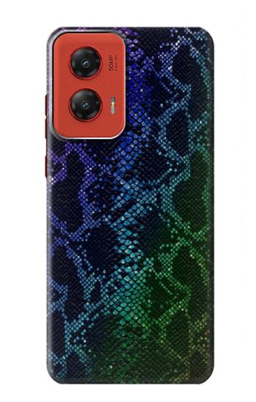 W3366 Rainbow Python Skin Graphic Print Case Cover Custodia e Flip Case per Motorola Moto G Stylus 5G (2024)