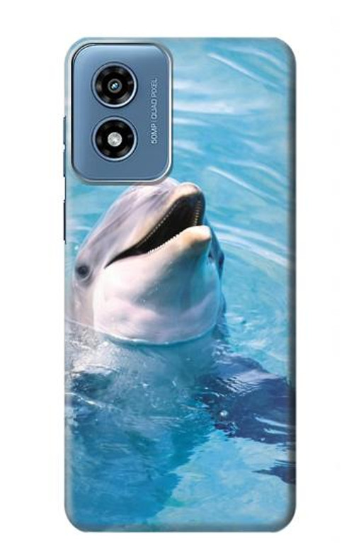 W1291 Dolphin Case Cover Custodia e Flip Case per Motorola Moto G Play 4G (2024)
