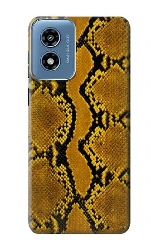 W3365 Yellow Python Skin Graphic Print Case Cover Custodia e Flip Case per Motorola Moto G Play 4G (2024)