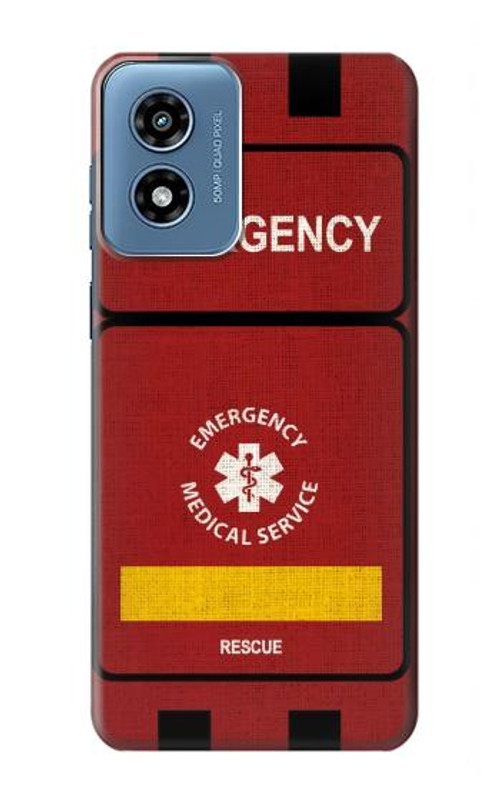 W3957 Emergency Medical Service Case Cover Custodia e Flip Case per Motorola Moto G Play 4G (2024)