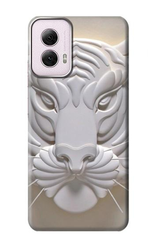 W0574 Tiger Carving Case Cover Custodia e Flip Case per Motorola Moto G Power 5G (2024)