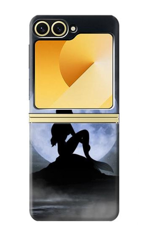 W2668 Mermaid Silhouette Moon Night Case Cover Custodia e Flip Case per Samsung Galaxy Z Flip 6
