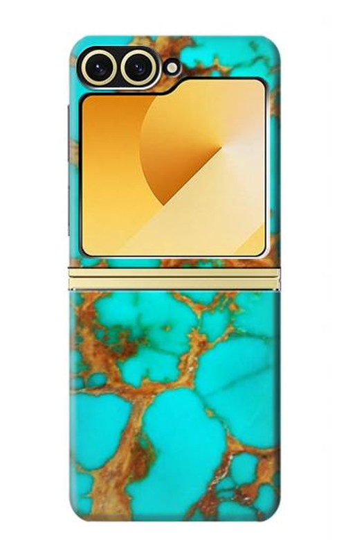 W2688 Aqua Copper Turquoise Gemstone Graphic Case Cover Custodia e Flip Case per Samsung Galaxy Z Flip 6