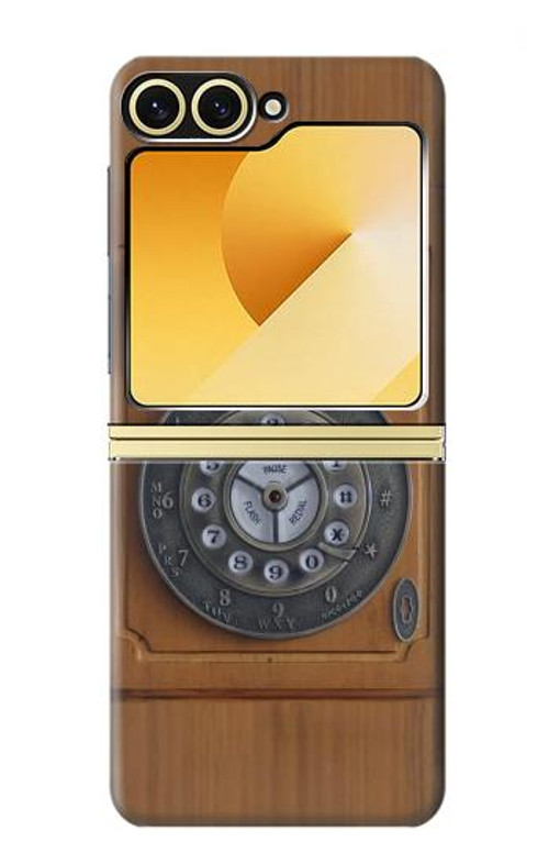 W3146 Antique Wall Retro Dial Phone Case Cover Custodia e Flip Case per Samsung Galaxy Z Flip 6