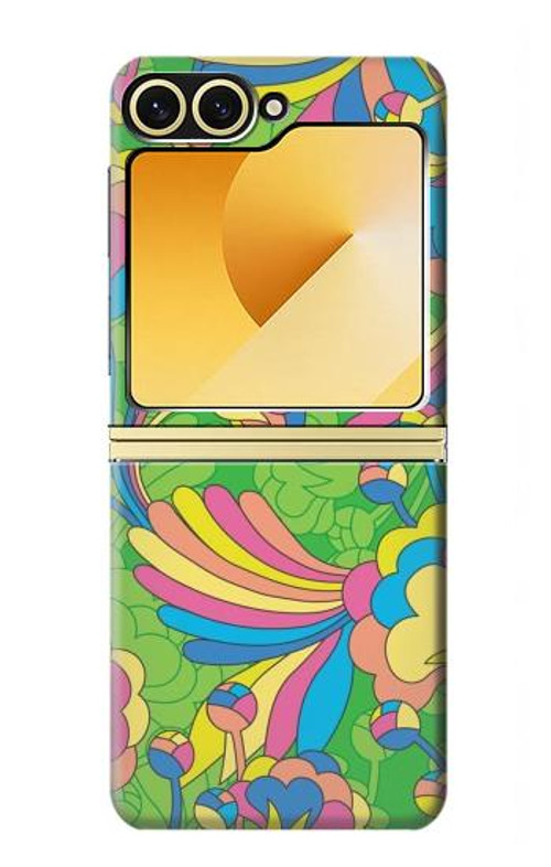 W3273 Flower Line Art Pattern Case Cover Custodia e Flip Case per Samsung Galaxy Z Flip 6