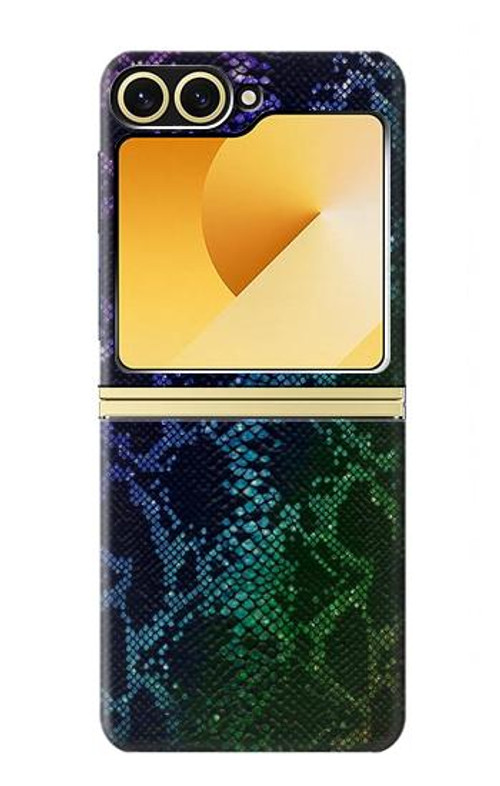 W3366 Rainbow Python Skin Graphic Print Case Cover Custodia e Flip Case per Samsung Galaxy Z Flip 6