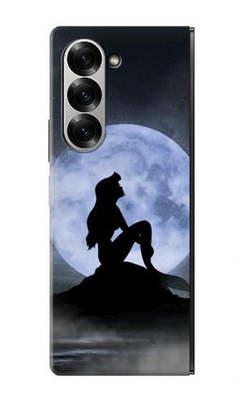 W2668 Mermaid Silhouette Moon Night Case Cover Custodia e Flip Case per Samsung Galaxy Z Fold 6