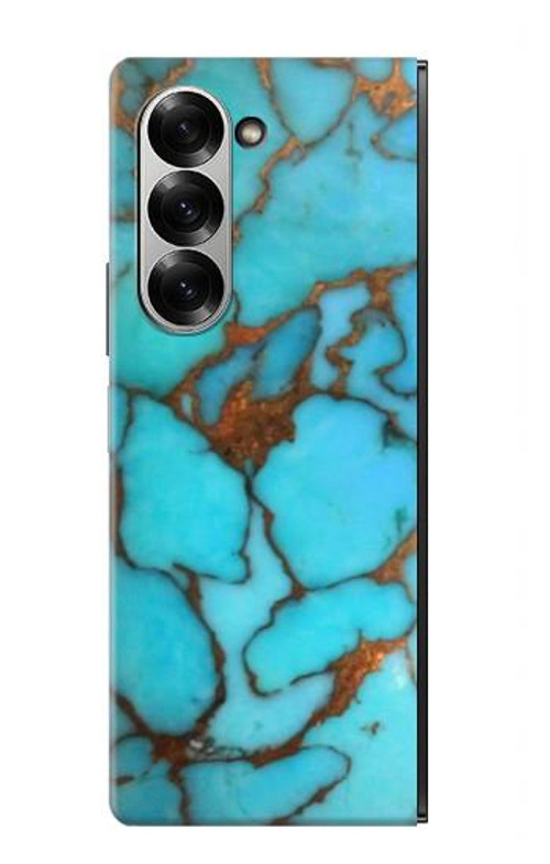 W2685 Aqua Turquoise Gemstone Graphic Printed Case Cover Custodia e Flip Case per Samsung Galaxy Z Fold 6