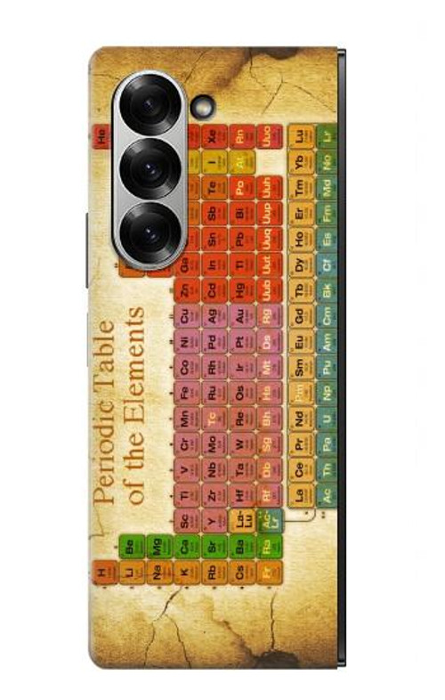 W2934 Vintage Periodic Table of Elements Case Cover Custodia e Flip Case per Samsung Galaxy Z Fold 6