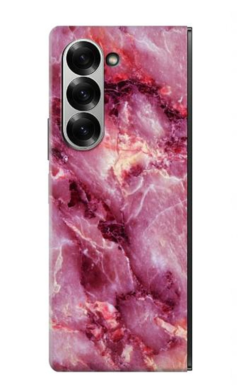 W3052 Pink Marble Graphic Printed Case Cover Custodia e Flip Case per Samsung Galaxy Z Fold 6