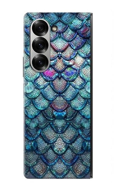 W3809 Mermaid Fish Scale Case Cover Custodia e Flip Case per Samsung Galaxy Z Fold 6