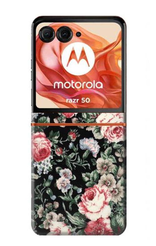 W2727 Vintage Rose Pattern Case Cover Custodia e Flip Case per Motorola Razr 50