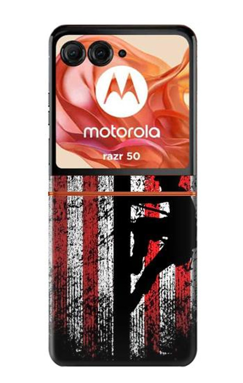 W3803 Electrician Lineman American Flag Case Cover Custodia e Flip Case per Motorola Razr 50