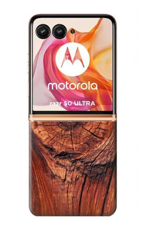 W0603 Wood Graphic Printed Case Cover Custodia e Flip Case per Motorola Razr 50 Ultra