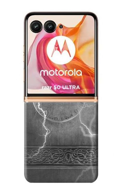 W2533 Thor Thunder Strike Hammer Case Cover Custodia e Flip Case per Motorola Razr 50 Ultra