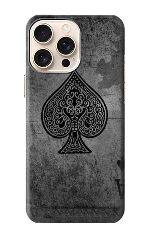 W3446 Black Ace Spade Case Cover Custodia e Flip Case per iPhone 16 pro