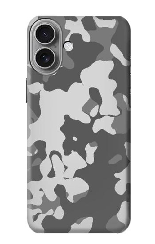 W2186 Gray Camo Camouflage Graphic Printed Case Cover Custodia e Flip Case per iPhone 16 plus