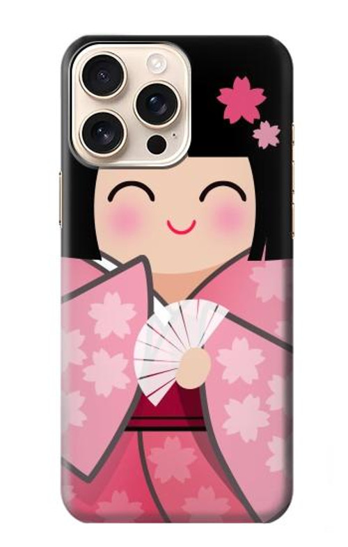 W3042 Japan Girl Hina Doll Kimono Sakura Case Cover Custodia e Flip Case per iPhone 16 pro max