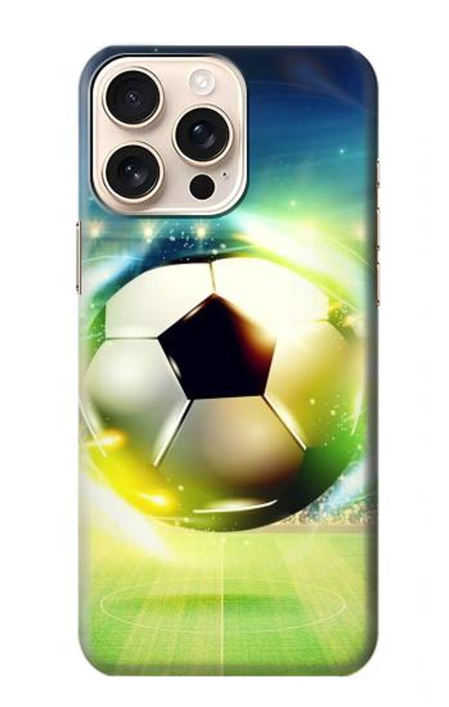 W3844 Glowing Football Soccer Ball Case Cover Custodia e Flip Case per iPhone 16 pro max