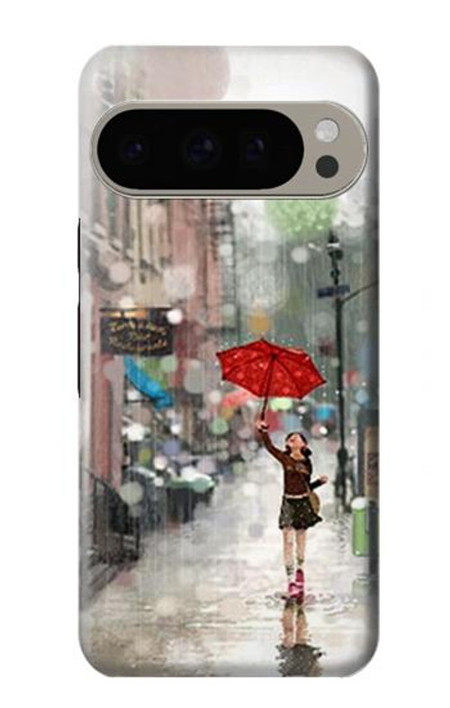 W0108 Girl in The Rain Case Cover Custodia e Flip Case per Google Pixel 9 Pro