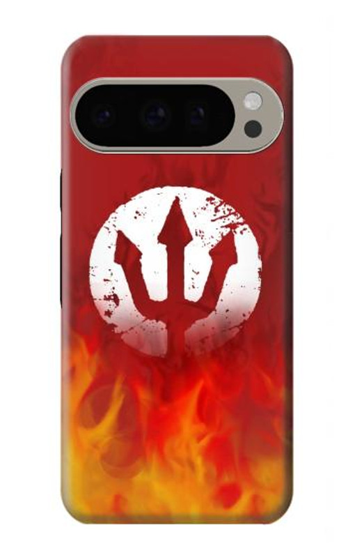 W2803 Fire Red Devil Spear Symbol Case Cover Custodia e Flip Case per Google Pixel 9 Pro