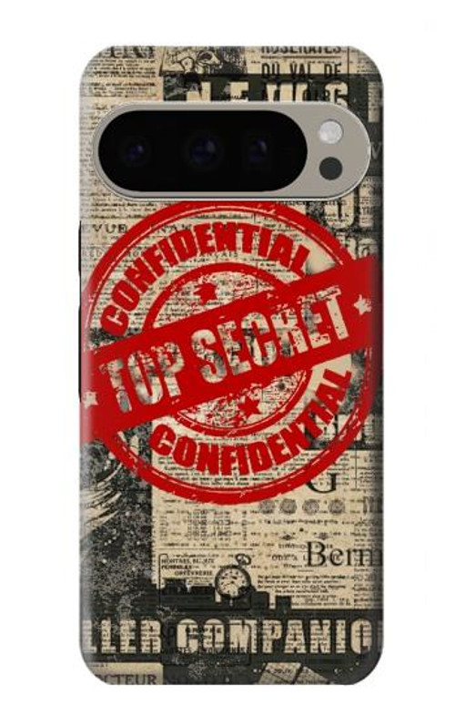 W3937 Text Top Secret Art Vintage Case Cover Custodia e Flip Case per Google Pixel 9 Pro