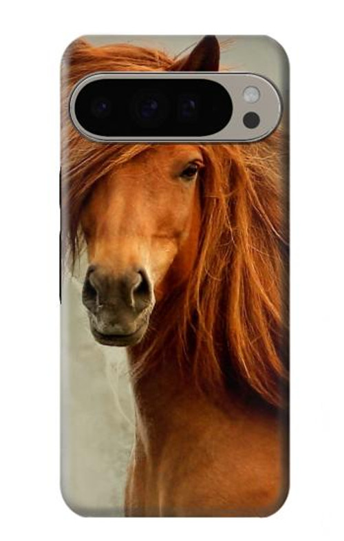 W1595 Beautiful Brown Horse Case Cover Custodia e Flip Case per Google Pixel 9 Pro XL