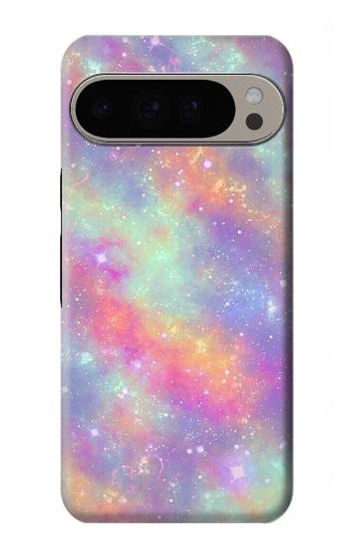 W3706 Pastel Rainbow Galaxy Pink Sky Case Cover Custodia e Flip Case per Google Pixel 9 Pro XL