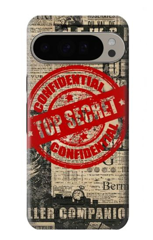 W3937 Text Top Secret Art Vintage Case Cover Custodia e Flip Case per Google Pixel 9 Pro XL